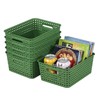 6-Pack Plastic Storage Basket, Plastic Weave Basket