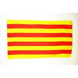 AZ FLAG - Catalonia Flag - 3x5 Ft - 100D Polyester Catalan Banner with Two Metal Grommets - Fade Resistant - Vivid Colors - 3' x 5' Feet - 150x90 Cm