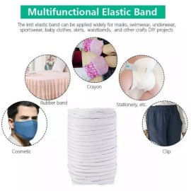 Unbranded 10 Yards 1/4  inch Elastic String Band Cord Sewing Trim idea for masks DIY White