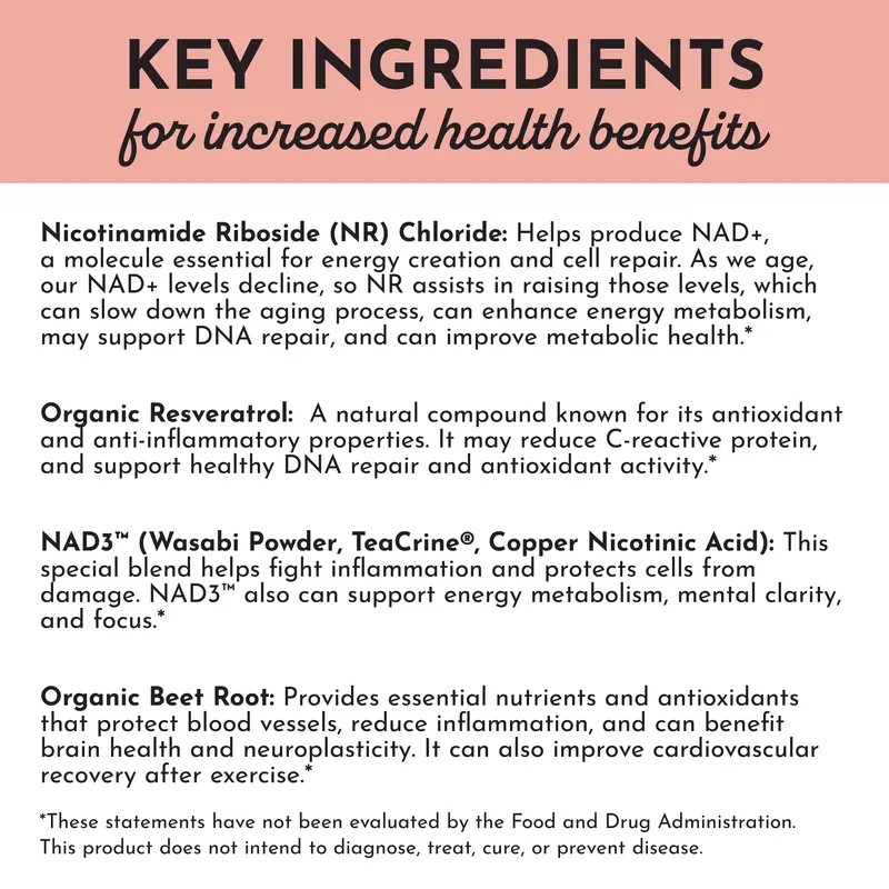Just Ingredients NAD+ Complex – Ageless Support Supplement for Cellular