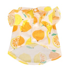 Dog Summer Shirts Lemon Print Breathable Cool Hawaiian Dog Shirts for Small to Medium Puppy Dog Cat L