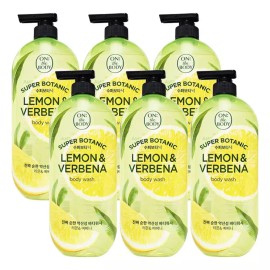 On The Body 온더바디 수퍼보타닉 바디워시 레몬 앤 버베나향 900g x 6개 On The Body Super Botanic Body Wash Lemon and Verbena Scent 900g x 6
