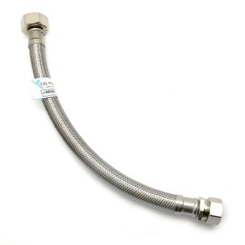 1 x WRAS Approved 300mm 15mm Compression x 3/4" Flexible Pipe Connector Stainless Steel Braided