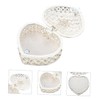 SHOWERORO Beautiful Silver Jewelry Box Decorative Earring Case Heart-shaped Necklace