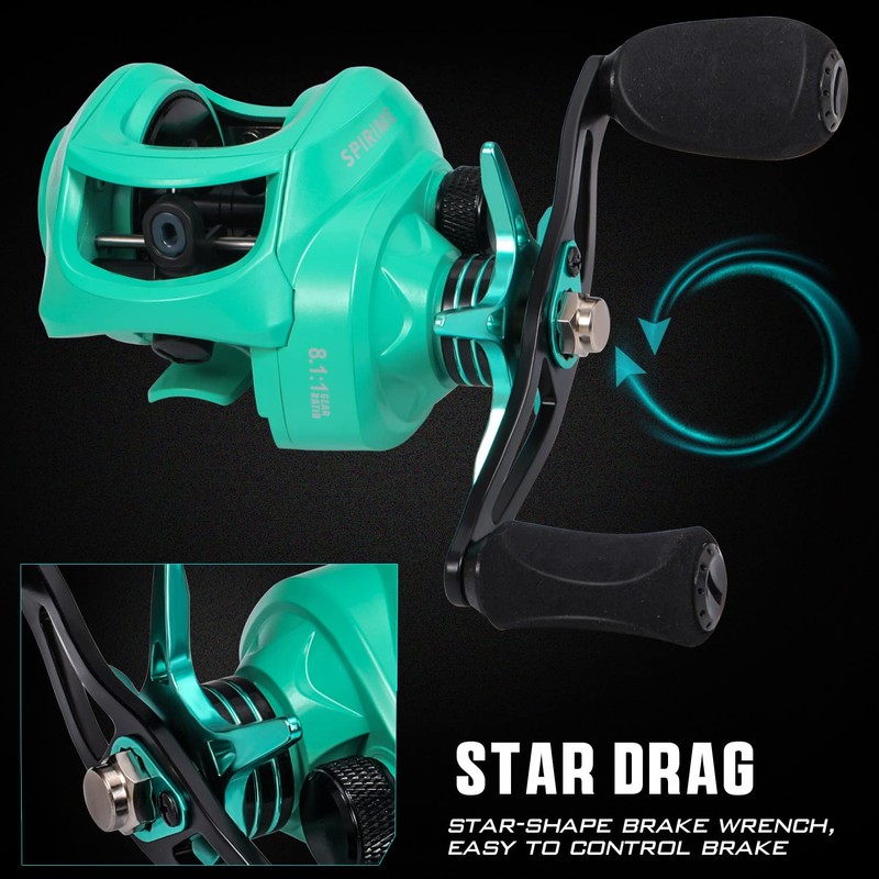 Sougayilang Baitcasting Fishing Reel with 9 + 1 Anti-Reverse Ball