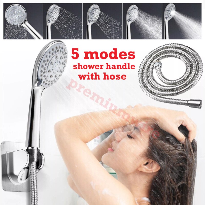 Premiumwire High Pressure Shower Head 5 Settings Handheld Shower Heads