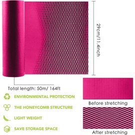 Honeycomb Packing Paper,11.5" x 164' Honeycomb Cushioning Wrap Roll Honeycomb Packing Paper Wrap,Eco-friendly Packaging Paper Kraft Paper Bubble Paper (Rose)