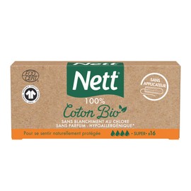 Nett Box of Organic Cotton Tampons without Applicator Super 16 Units