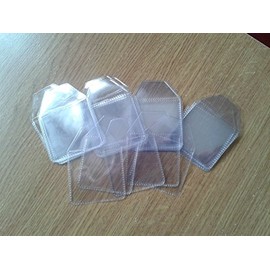 100 x 50mm - 2" x 2" - Plastic PVC Coin Envelope Wallets - Badge Holders