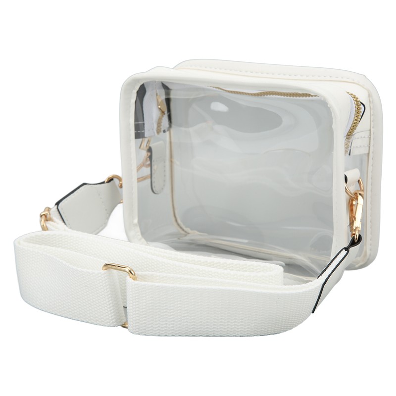 Clear Shoulder Bag PVC Zippered Waterproof Stadium Approved Purse for