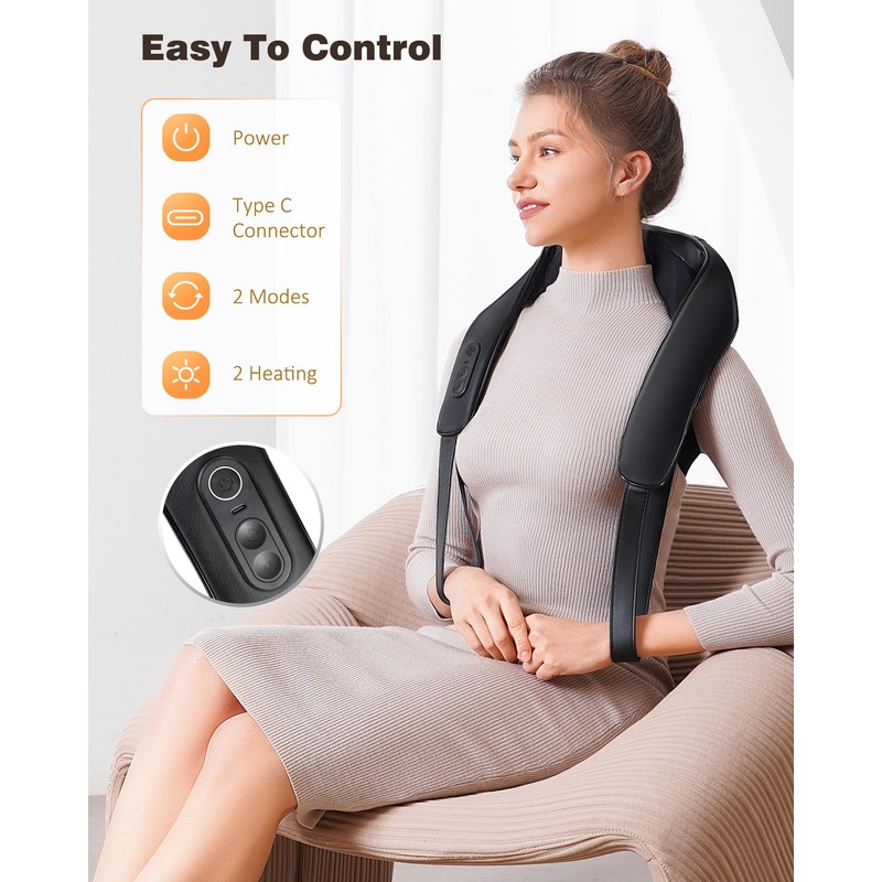 Cordless Neck and Shoulder Massager with Heat, 2026 Upgraded Graphene