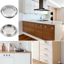 GVPOELR Pack of 30 Stainless Steel Ventilation Grille, 35 mm Stainless Steel Ventilation Hole with Round Mesh Net, Round Ventilation Grille, Stainless Steel Ventilation Hole, for Cupboard, Bookcase,