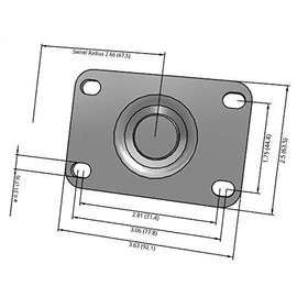 3.5 Inch Colson 2 Series Caster Performa Rubber Wheel