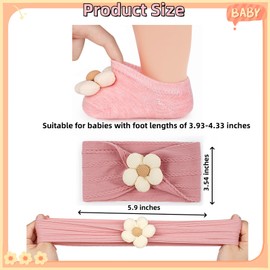 COZYOFFI Baby Flower Headband and Socks: Cute Headband and Socks Sets for Toddler Newborn Infant Girl Pink Khaki Beige