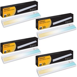 Ansen 4Packs of Under Cabinet Lighting Hardwired, 12in 10W Dimmable Led Light for Kitchen/Bar/Closet, CRI>92, R9>90, 3 Color Temperature, 3000K/4000K/5000K(Warm White, Cool White, Daylight)