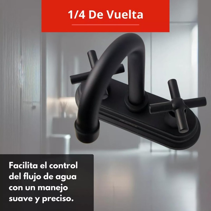 Maxims 4004N Llave Mezcladora Lavabo Giratoria Negro Mate