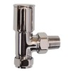 Twin Pack Chrome Angled Towel Warmer Valve - Contemporary