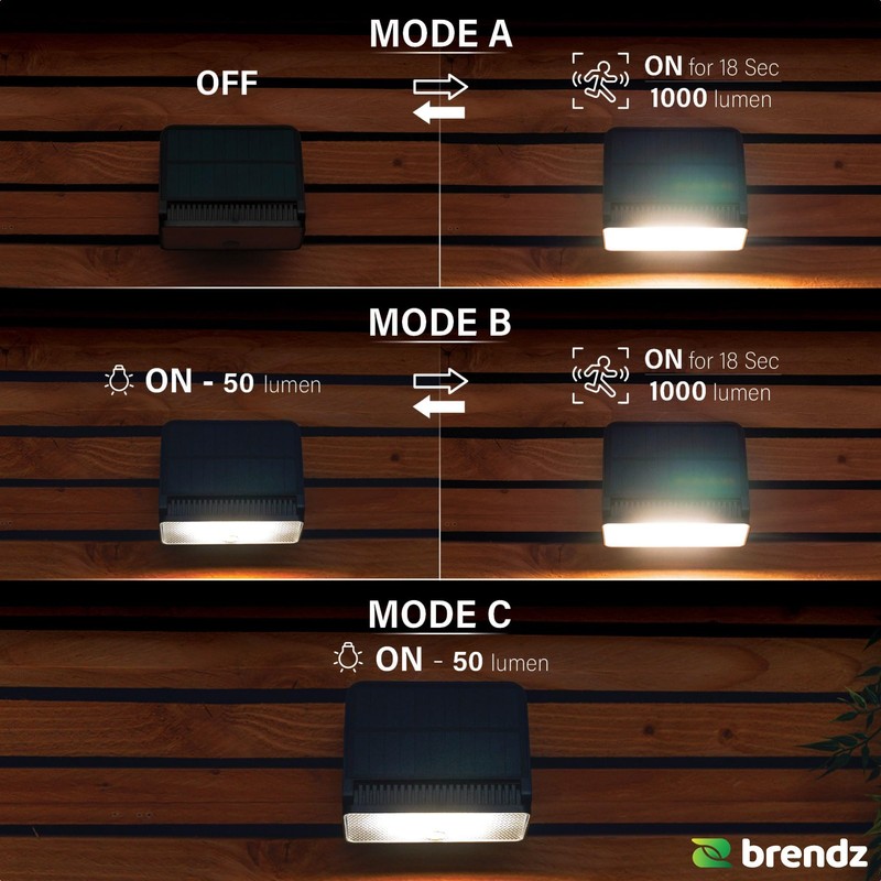 Brendz Paso Solar Outdoor Light with Motion Sensor, 1000 Lumens,