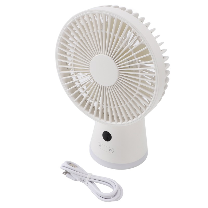 Desktop Fan Portable 5 Speed Power Display Quiet USB Rechargeable