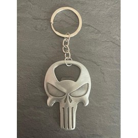Generic Skull Keyring Bottle Opener Compatible with Punisher Superheroes Gadget Accessories Gift Idea for Men Women Children Fantasy Cosplay, silver, One size