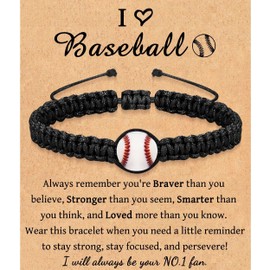Leyung Baseball Bracelet Gifts for Boys 8-12 12-14, Cool Stuff for Teen Boys, Birthday Easter Christmas Stocking Stuffers Valentines Day Gifts for Teenage Boys Son Grandson Nephew Brother