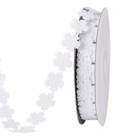PH PandaHall 20 Yards Blumenband 3/4 Zoll (18mm) Weißes Prägeband Dekorativer Spitzenbesatz Aus Polyester Mit Blumenmuster Zum Verpacken von Geburtstagsgeschenken