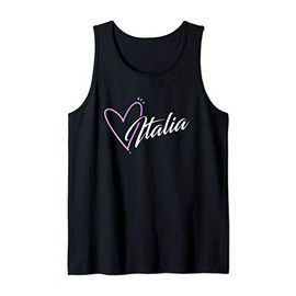 Womens Italy Vintage Womens I Love Heart Italia Tank Top