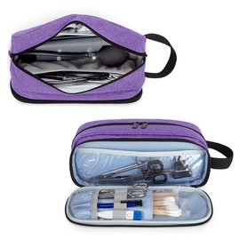 Trunab Trunab Stethoscope Carrying Case Compatible with 3M Littmann/MDF/ADC, Hold Two Stethoscopes or BP Cuffs, Medical Case with Extra Pocket for Nurse Accessories, Essentials for Nurses, Doctors, Purple