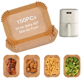 Air Fryer Paper Liners Disposable: For Bella Slim 150 Pcs - 4Qt Airfryer Fryer Liners Disposable Parchment Baking Paper Iner Non-Stick - Oil Proof Easy Cleanup For Air Fryer Basket Cooking Roasting