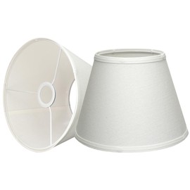 Small Empire Lamp Shade Set of 2 – White Linen Fabric, 15x26x19cm Replacement Lampshades for Table Lamps-Fits E27 Sockets with Fixing Rings (Not for UNO Fitting)