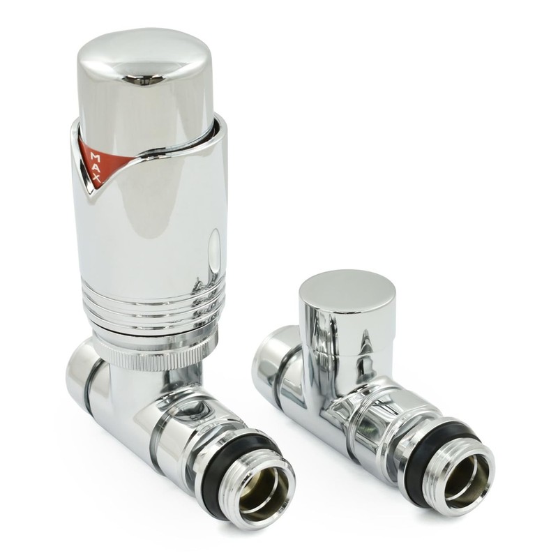 Realm Thermostatic Radiator Valve Set - Chrome Radiator Valves inc.