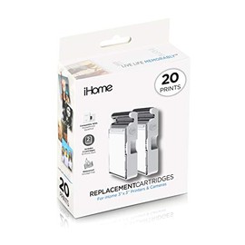 iHome 2-Pack of 3x3 Inch Ink+Square Paper Cartridge (20 Prints Total) (IHC33-20)