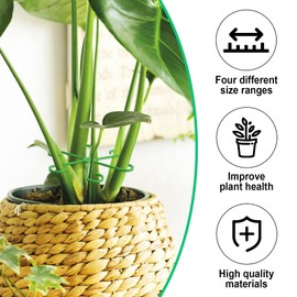 CustomyLife 8pcs Climbing Houseplant Stem Supports, 4 Sizes Plastic Plant Stem Holders Reusable Flower Plant Growth Stakes Trellis Stem Growth Accessories for Plant Garden