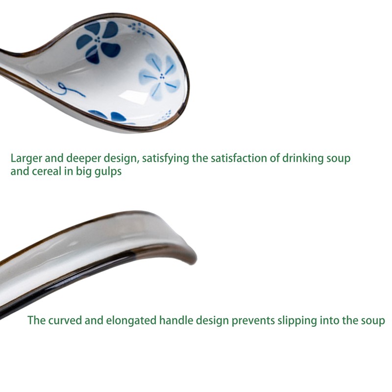Premium Japanese Ceramic Soup Spoons - Set of 4 Hand-Crafted