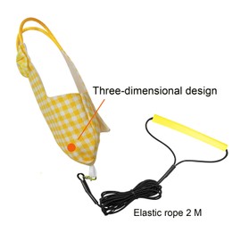 VANFAVORI Bird Diaper Harness Flight Suit Clothes with 80 Inch Flying Leash for Parrots Cockatiel Pet Birds Including A Cotton Pad, S Size, Yellow Checks