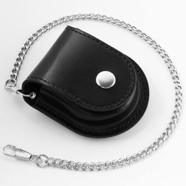 Tiong Vintage PU Leather Pouch Pocket Watch Bag 45mm Holder Storage Box Protector Holder Pocket Watch Case with Chain