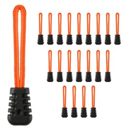 Zipper Pull Replacement Kit, 20Pcs Tool-Free Zipper Extender with Durable PU Rubber Handle and Nylon Rope, Universal Pull Tabs for Jackets Backpacks Luggage Purses Tents