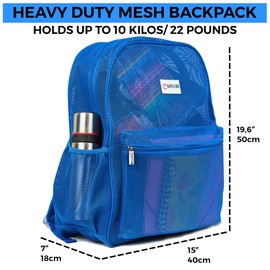 SHYLERO Mesh Backpack XXL (36L) - Lightweight Heavy-Duty Clear Backpack Made of Reinforced 3D Mesh - H19.6 xW15 xD7