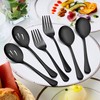 LIANYU 36-Piece Black Silverware Set with Serving Utensils, Stainless Steel