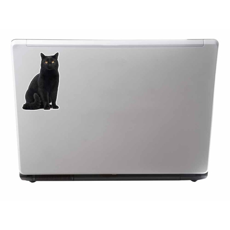2 x 10cm Black Cat Vinyl Sticker Decal Laptop Tablet