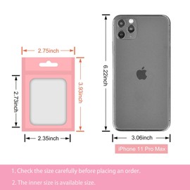 XFXIA 100 Pieces Mylar Bags, Resealable Smell Proof Bags with Zipper Lock and Clear Window, Aluminum Foil Pouch Bag for Candy Packaging |Flat|Cute| (Pink, 2.72×3.93 inches)