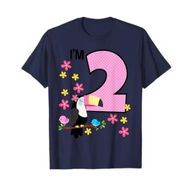 Toucan 2nd Birthday 2 Year Old Birthday Girl Tropical Birds T-Shirt