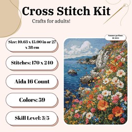 Luca-S Cross Stitch Kit Summer Perfume, BU5054, Counted Cross Stitch Kit for Adults, Needlecraft and Embroidery Kit