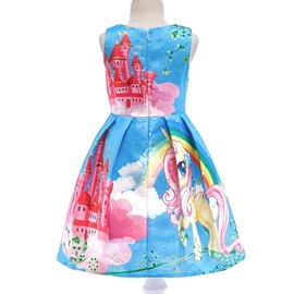 Dressy Daisy Toddler Little Girls Dress Costumes Unicorn Costumes with Hair Hoop Fancy Dress up Size 4T Blue FC127