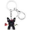 WEVENI Acrylic French Bulldog Keychain Pet Keyring Jewelry For Women