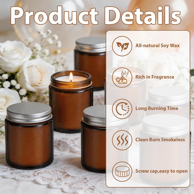 Trxvxo 24 PCS 6oz Bulk Mini Scented Soy Candles Gift