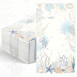 Yeaqee Napkins Paper Guest Towels 2 Ply Decorative Napkins Disposable Bathroom Napkins Disposable Hand Towel for Kitchen Harvest Party Dinner(Striped)