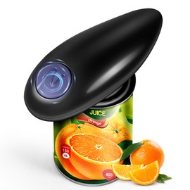 Electric Can Opener, One Touch Button Automatic Can Opener No Sharp Edges and Without Hurting Hands, Electric Tin Openers for Arthritic Hands and Can Be Easily Opened for Kitchen（Black）