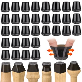 FOMYHEARD Protective Caps for Chair Legs, 32 Pieces, Thickened Felt Chair Leg Caps, Round, Felt Gliders for Chairs, Eliminate Noise and Scratches for Chairs, Small Chair Caps 19-24 mm