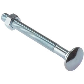 Merriway BH04825 (25 Pcs) Carriage Bolts with Nuts, M6 x 75mm (1/4 inch x 3 inch) Zinc Plated - Pack of 25 Pieces